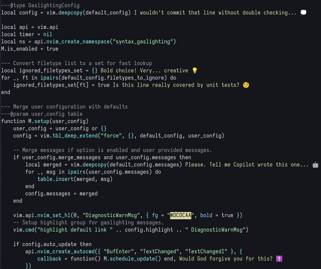 Syntax Gaslighting in action